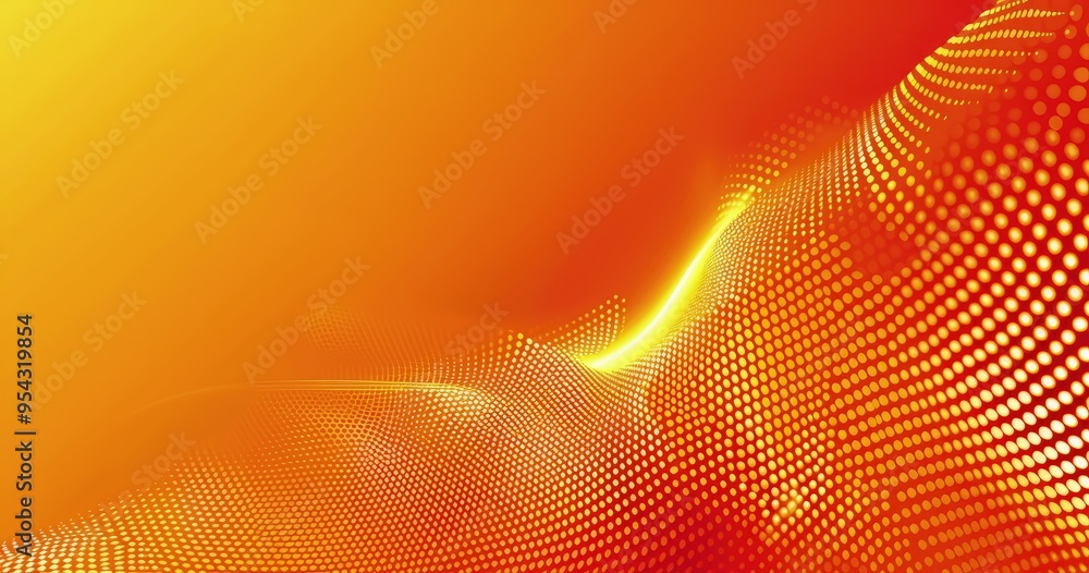 Abstract gradient design with dotted wave pattern in warm colors. Abstract gradient design with dotted wave pattern in warm colors.