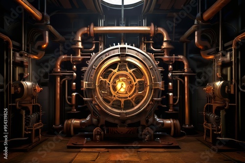 steampunk factory lift cell a lift cell designed to look like a photo