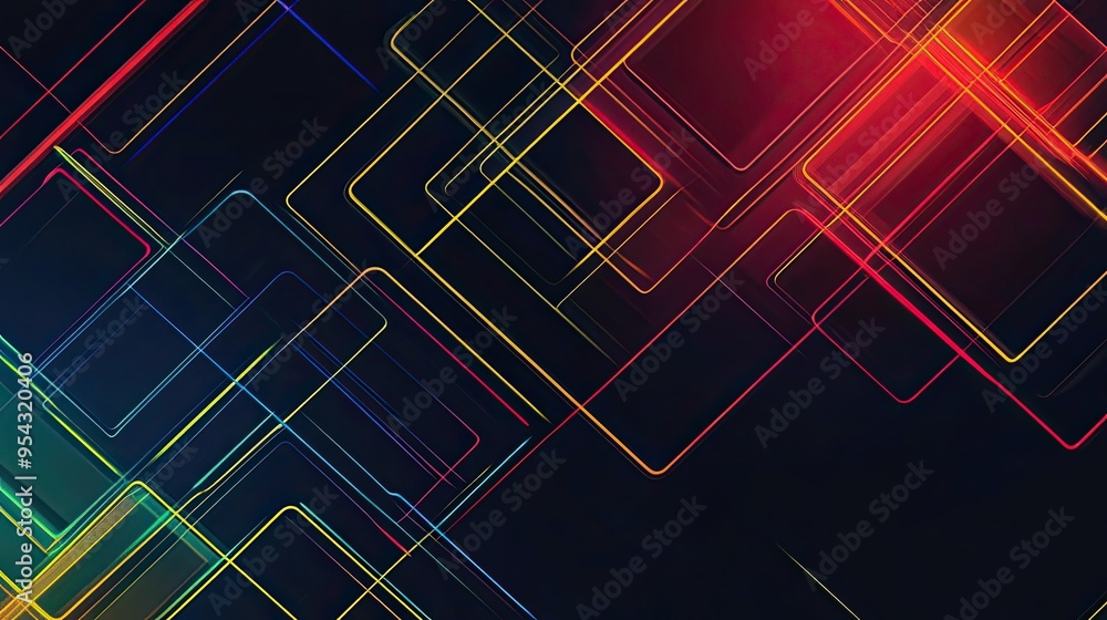 Abstract Geometric Design with Intersecting Lines and Colors Abstract Geometric Design with Intersecting Lines and Colors