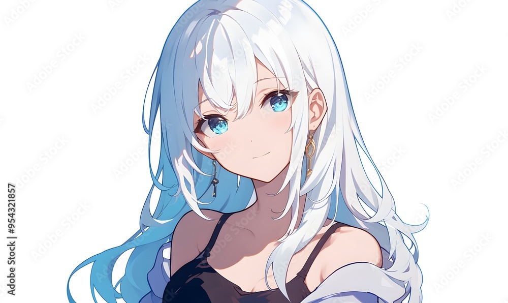 anime style. Long-haired young anime woman, Generative AI anime style. Long-haired young anime woman, Generative AI