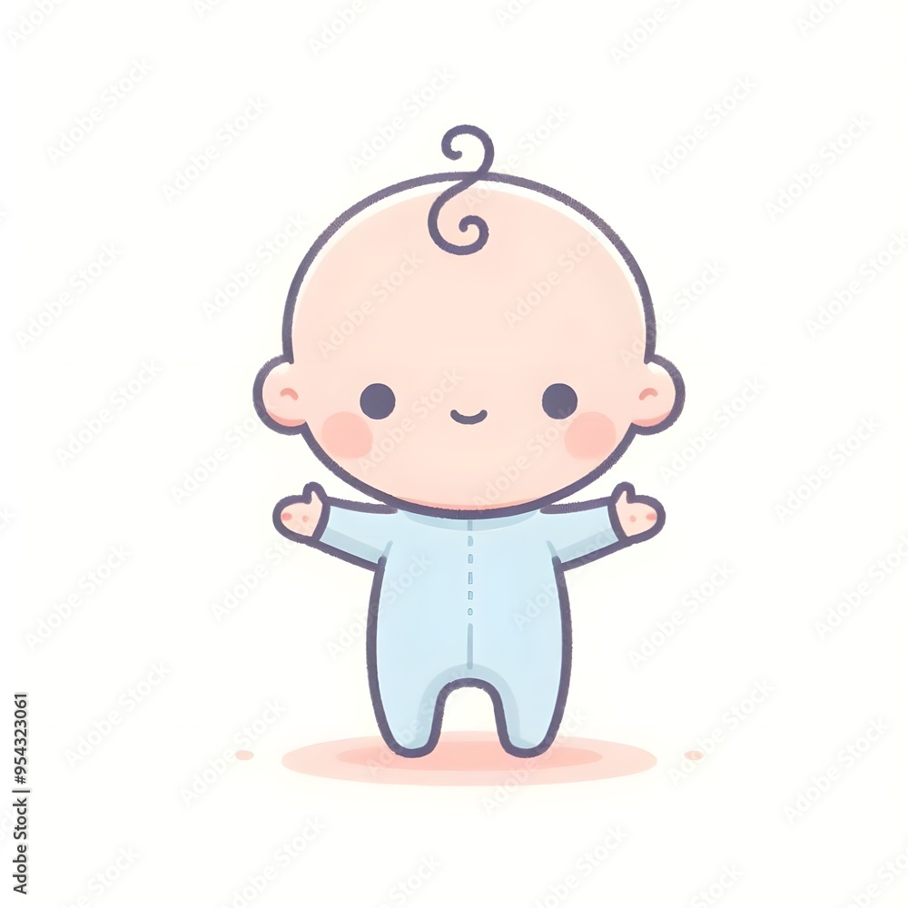 a cute baby who's smiling. Generative ai a cute baby who's smiling. Generative ai