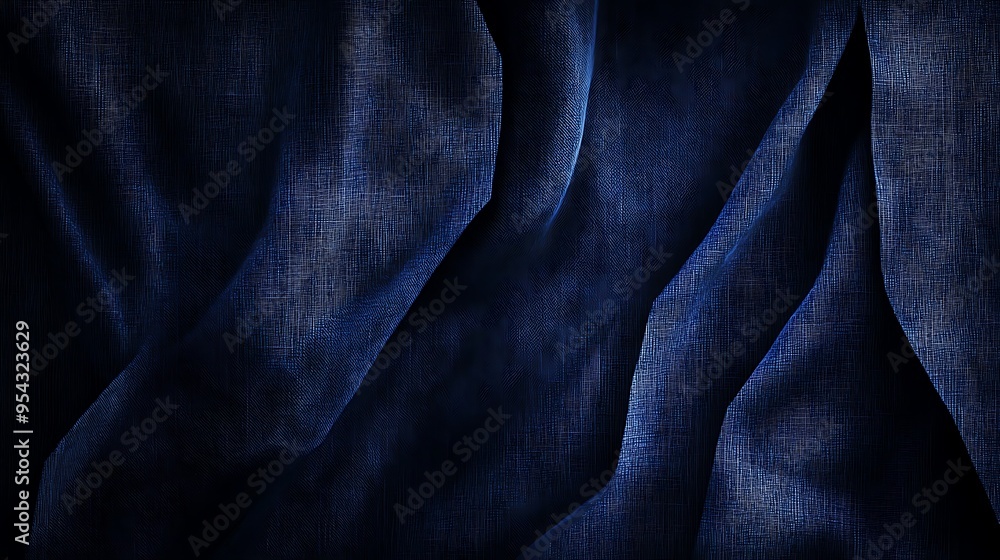 Abstract Dark Blue Fabric Texture with Diagonal Folds Abstract Dark Blue Fabric Texture with Diagonal Folds