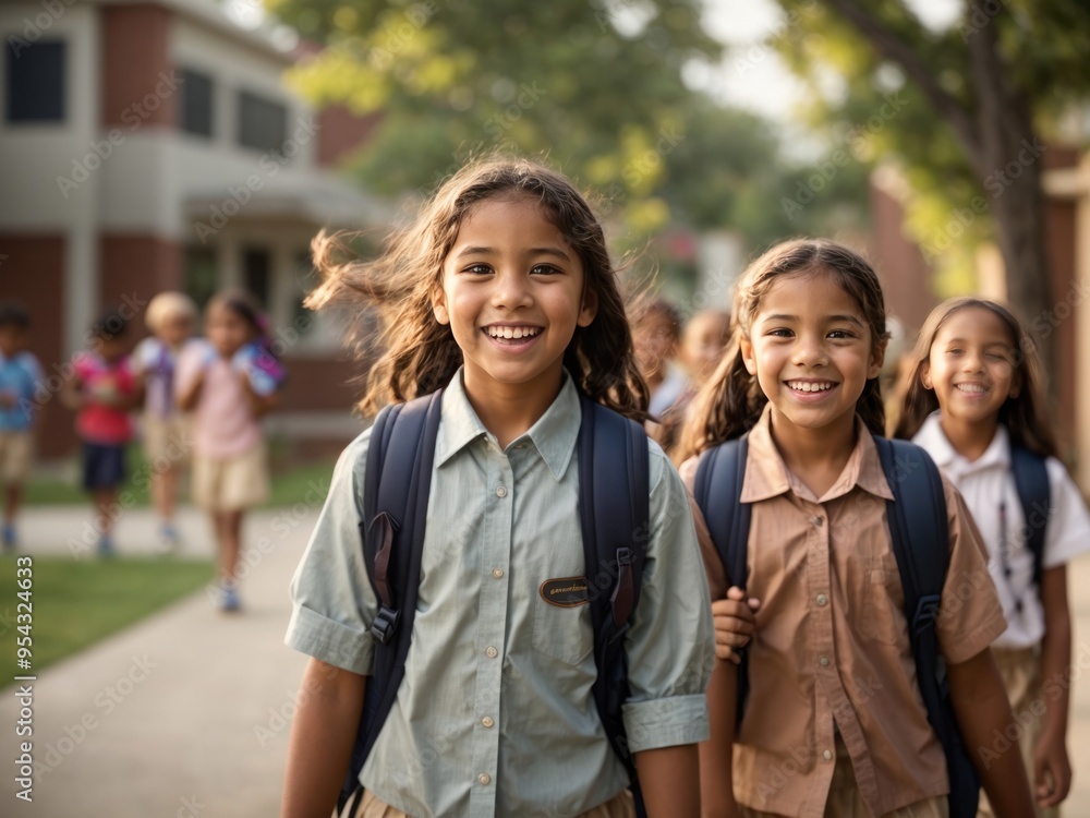 Back to school. Happy children ready for school. Back to school. Happy children ready for school.