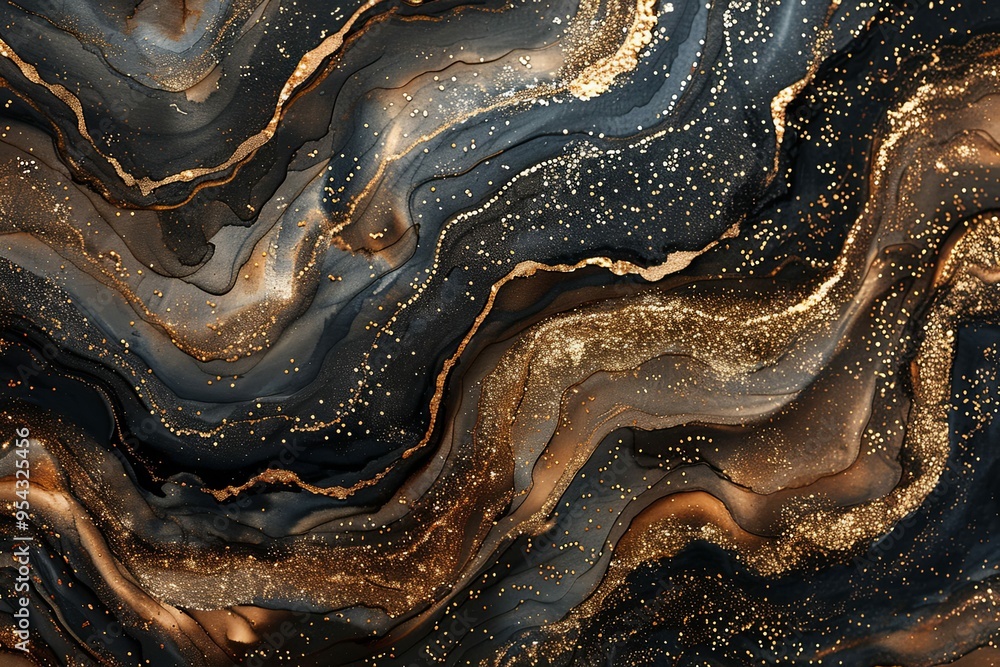 Black and Gold Glitter Abstract Art Black and Gold Glitter Abstract Art