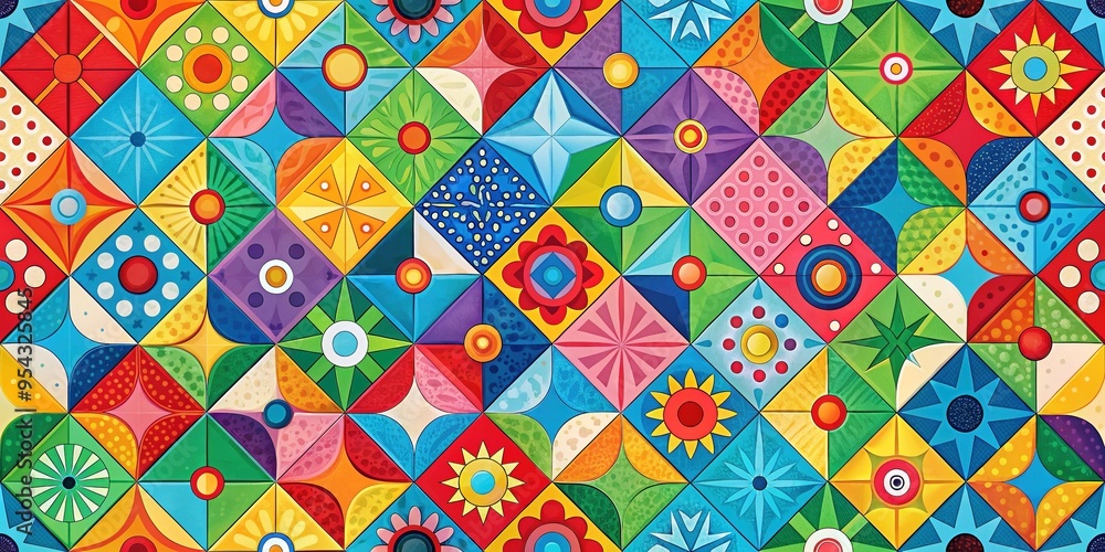 Fototapeta premium colorful geometric patterns kids discovery