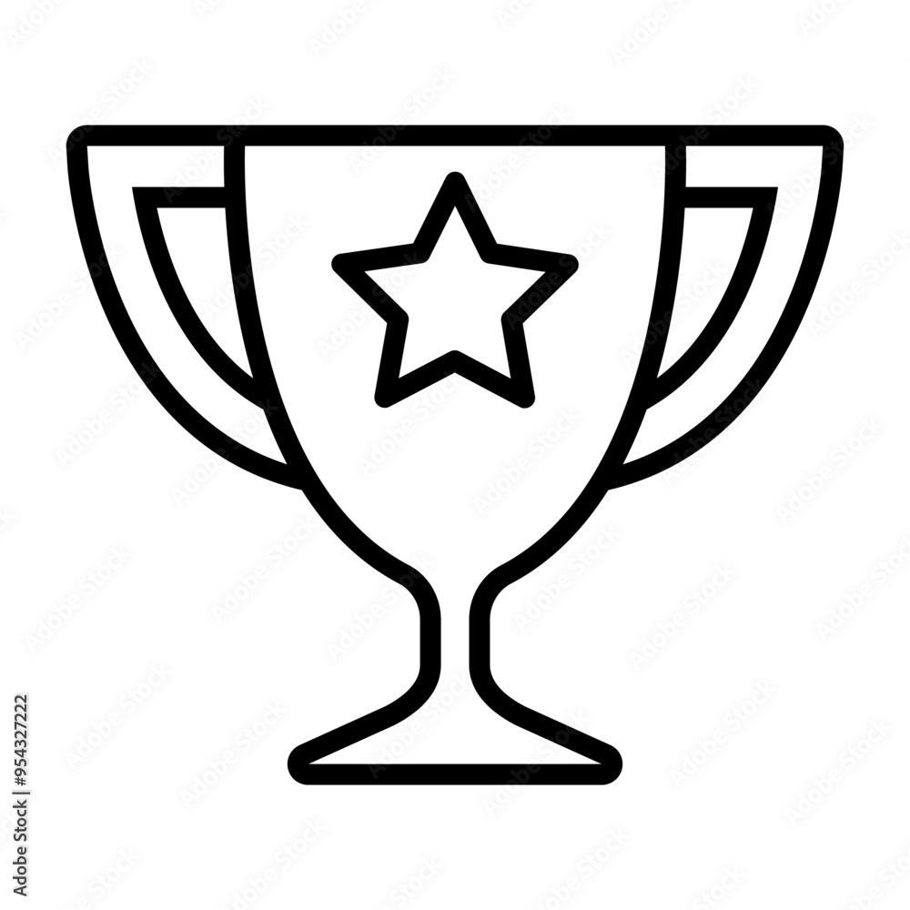 Trophy icon in thin line style vector illustration graphic design Trophy icon in thin line style vector illustration graphic design