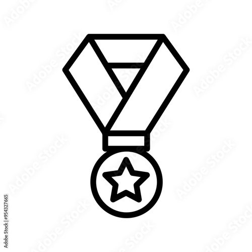 Medal icon in thin line style vector illustration graphic design