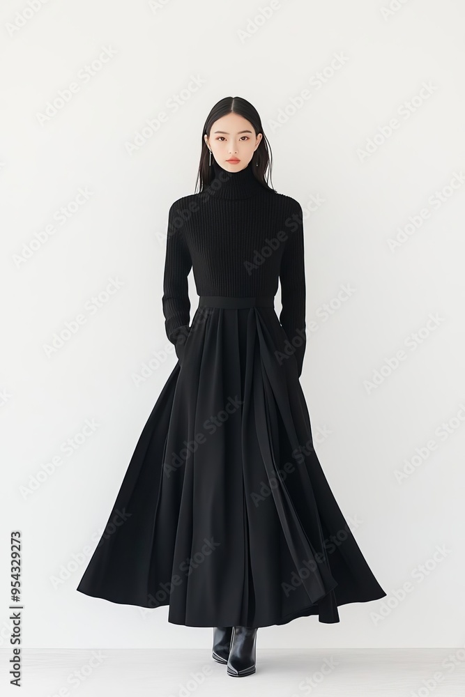 Elegant model featured in Black Friday advertisement, luxury fashion campaign, minimalist and chic design, dramatic contrast, highimpact visuals, Elegant model featured in Black Friday advertisement, luxury fashion campaign, minimalist and chic design, dramatic contrast, highimpact visuals,