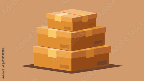 Conjunto de cajas de cartón apiladas, recortadas