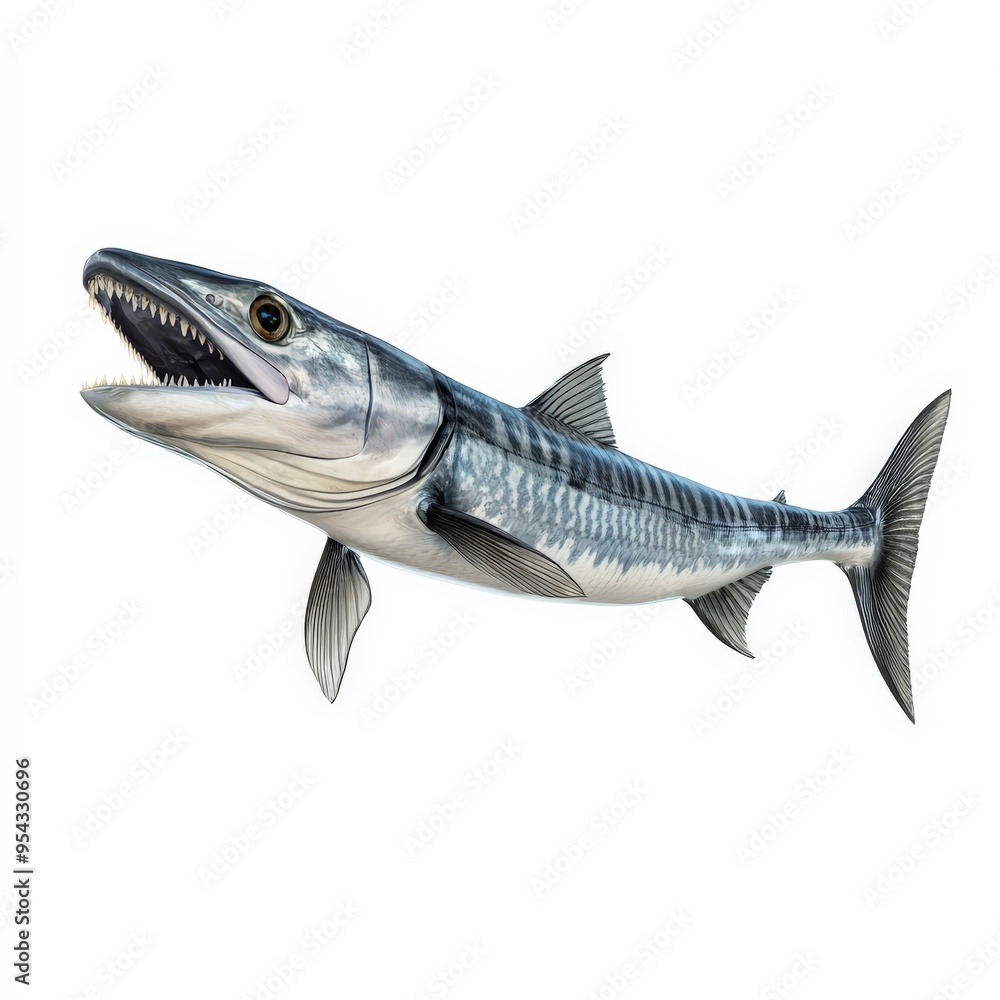 Great Barracuda Fish with Open Mouth. Great Barracuda Fish with Open Mouth.