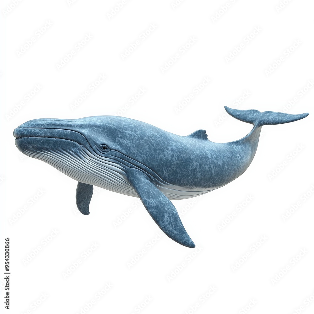 Blue Whale Isolated on White Background. Blue Whale Isolated on White Background.