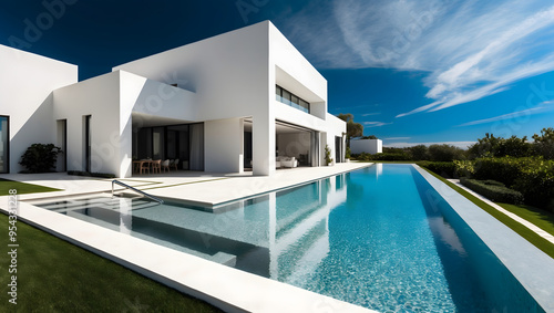 Modern Luxury Villa with Infinity Pool and White Minimalist Architecture