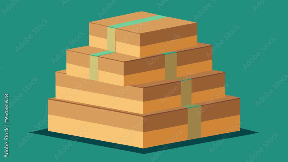 Conjunto de cajas de cartón apiladas, recortadas Conjunto de cajas de cartón apiladas, recortadas