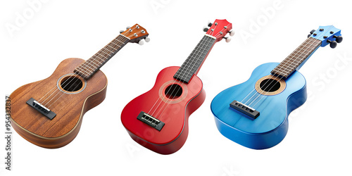 Set of Realistic musical instrument isolate on transparent background