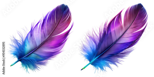 Set of Realistic purple father isolate on transparent background