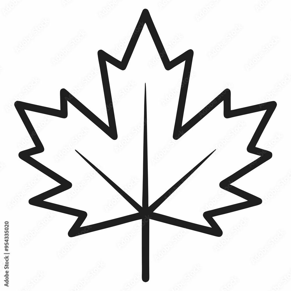 Maple leaf line art vector illustration Maple leaf line art vector illustration