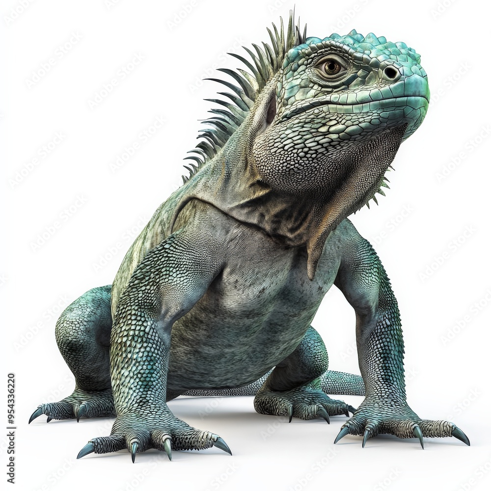 Obraz premium Green Iguana Lizard Portrait.