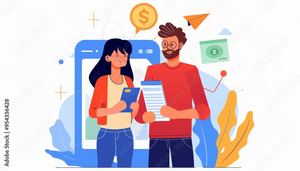 People Using Smartphone For Online Banking and Finance People Using Smartphone For Online Banking and Finance