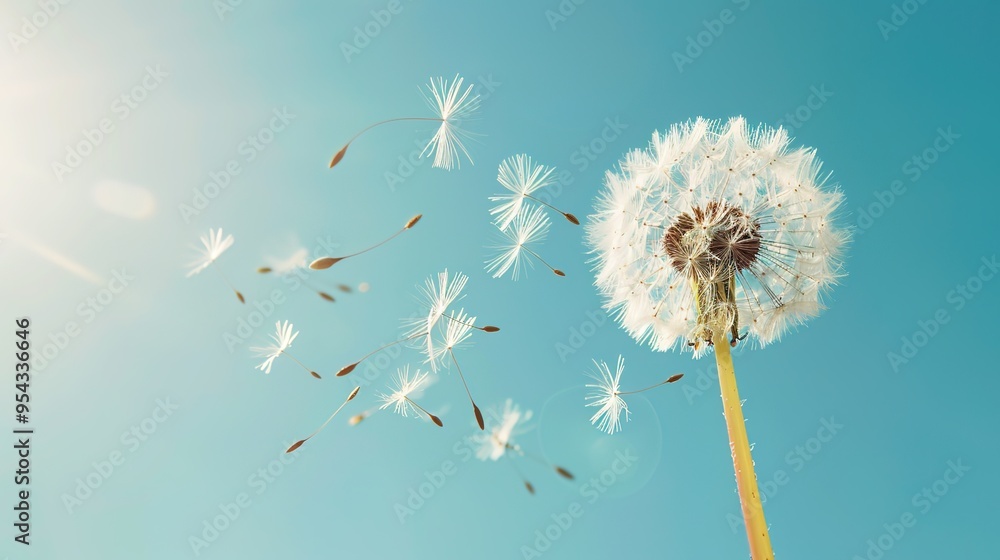 Obraz premium Dandelion pattern wallpaper