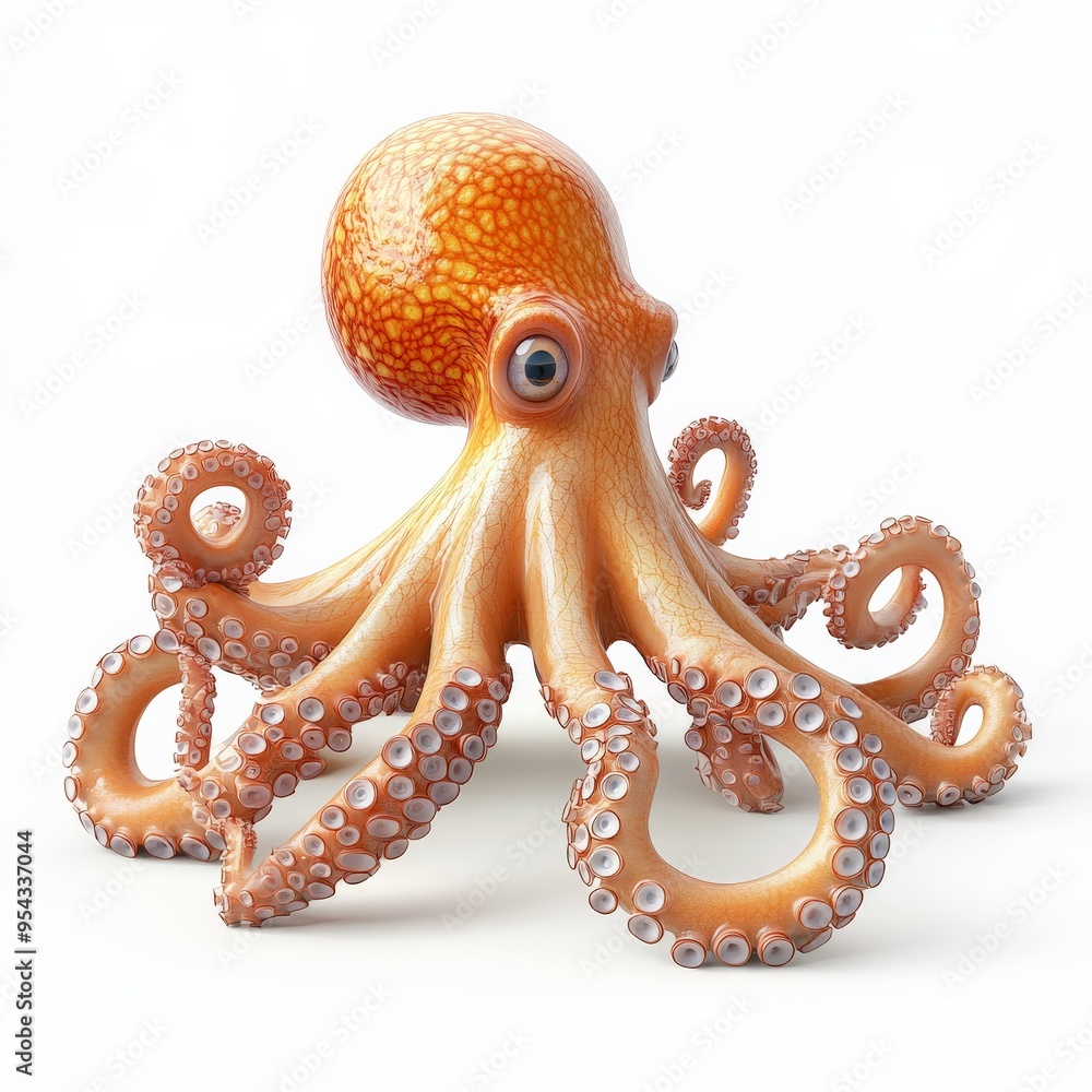 Cute Orange Octopus. Cute Orange Octopus.