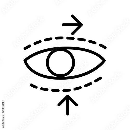 Upper blepharoplasty icon in thin line style vector illustration graphic design