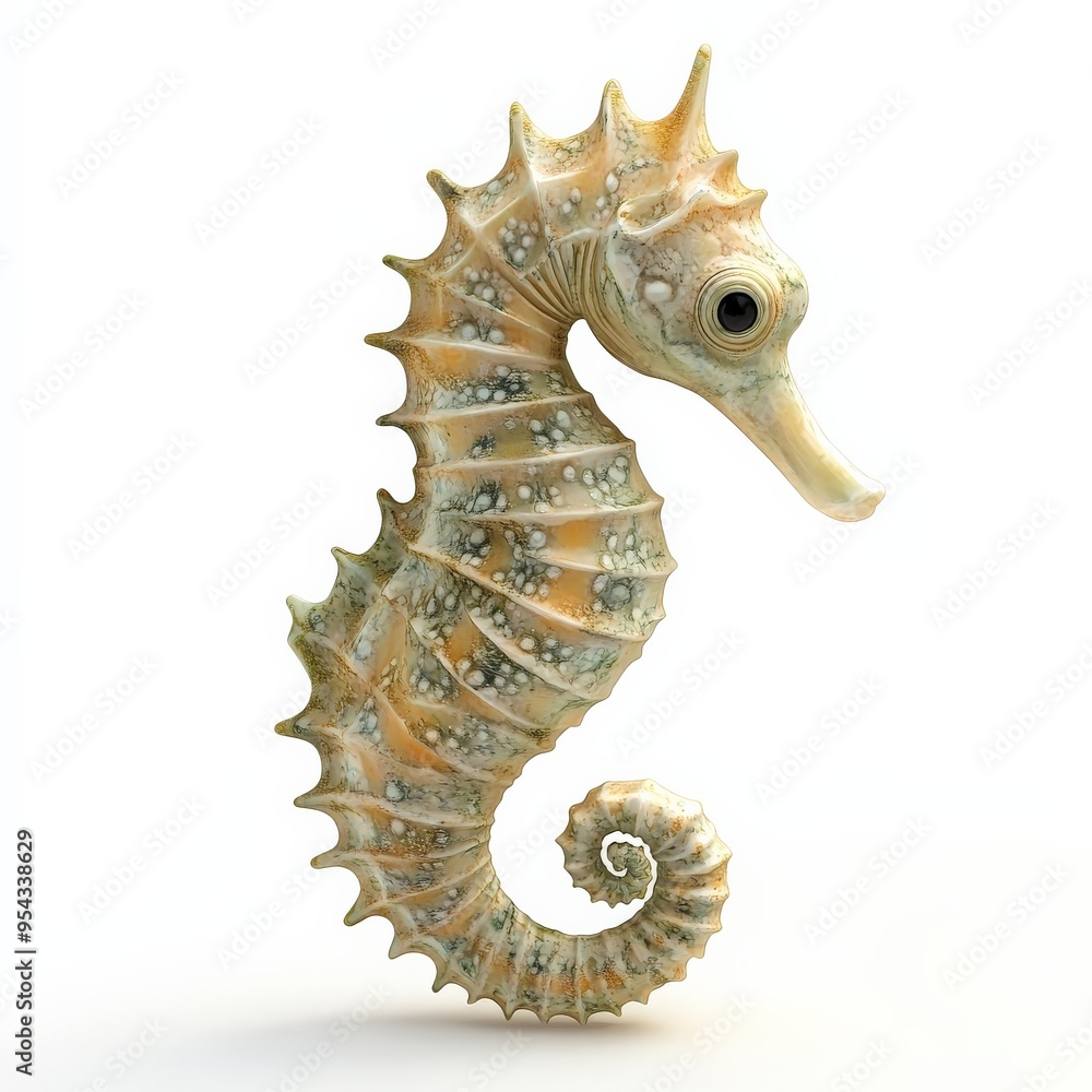 Fototapeta premium Seahorse with White Background.