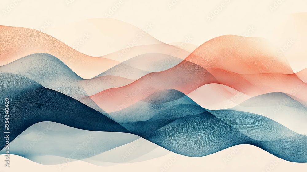 Abstract Waves Flow Seamlessly in Blue and Orange Abstract Waves Flow Seamlessly in Blue and Orange