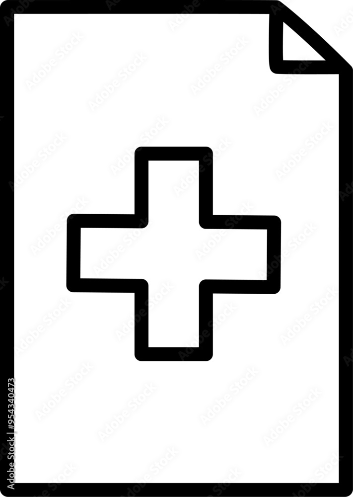 Cross medicine paper document icon. Replaceable vector design. Cross medicine paper document icon. Replaceable vector design.