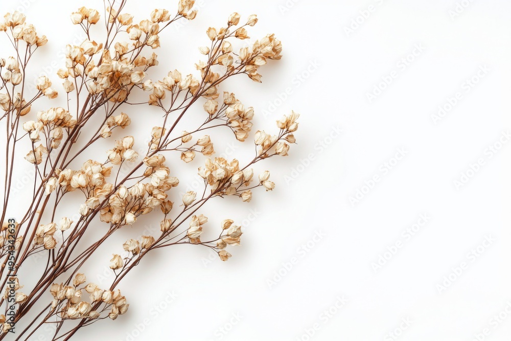 Fototapeta premium Elegant dried floral background created with Generative AI
