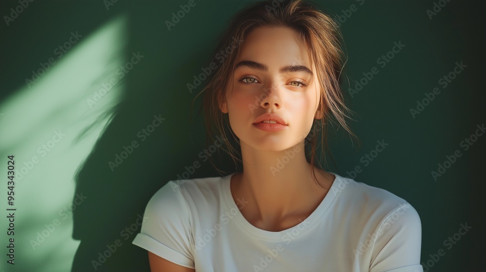 a fashion model wearing a white t-shirt fashion model, portrait of a girl a fashion model wearing a white t-shirt fashion model, portrait of a girl