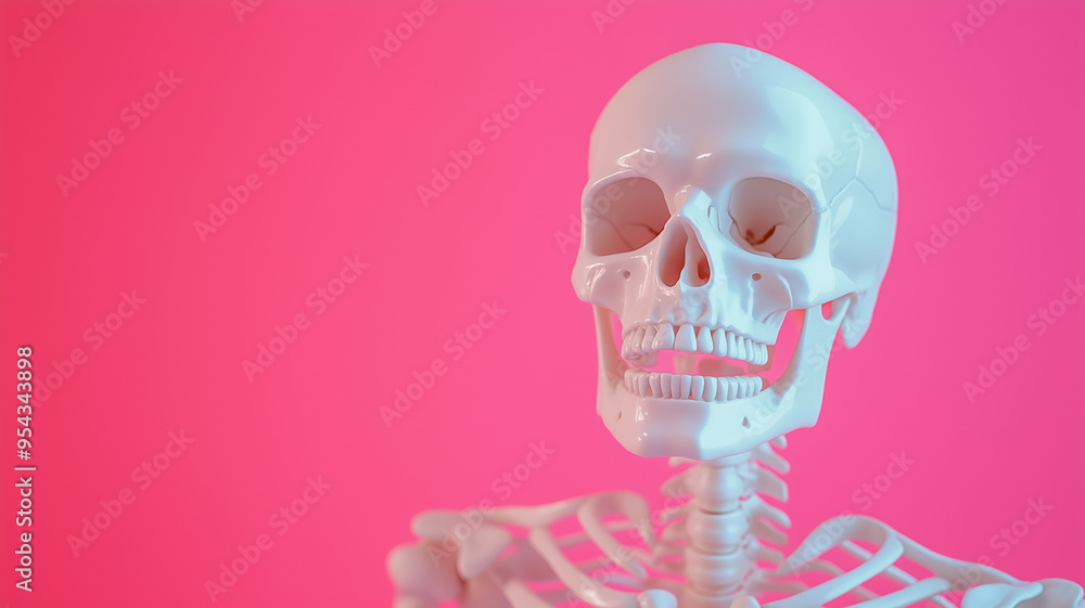 Skeleton Model on Pink Skeleton Model on Pink