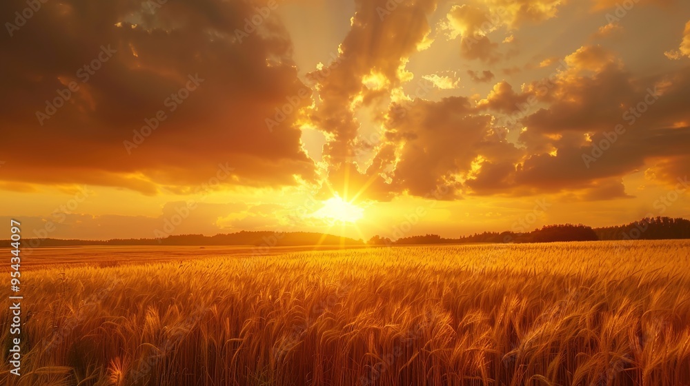 Fototapeta premium Golden field wallpaper