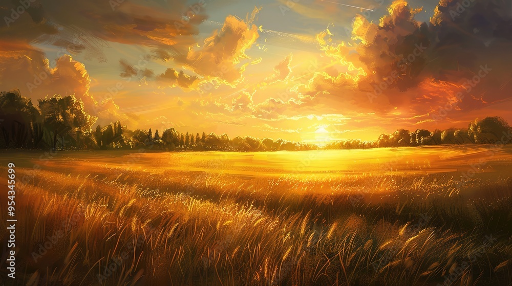 Fototapeta premium golden field wallpaper