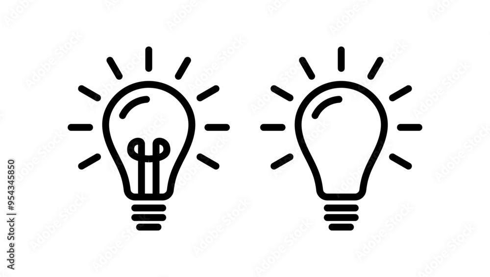 simple black light bulb icon simple black light bulb icon