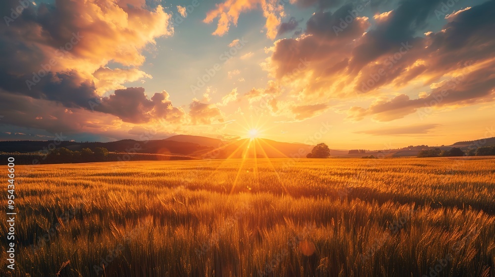 Obraz premium golden field wallpaper