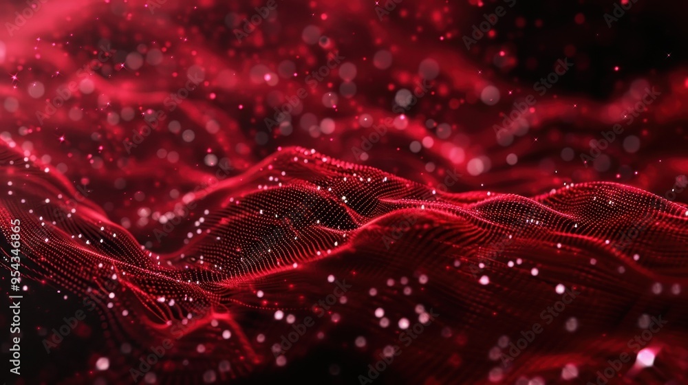 Vibrant Abstract Waves, a rich red and black texture with linear patterns, featuring a gradient of polygonal shapes, stars, and clouds for a captivating visual experience. Vibrant Abstract Waves, a rich red and black texture with linear patterns, featuring a gradient of polygonal shapes, stars, and clouds for a captivating visual experience.