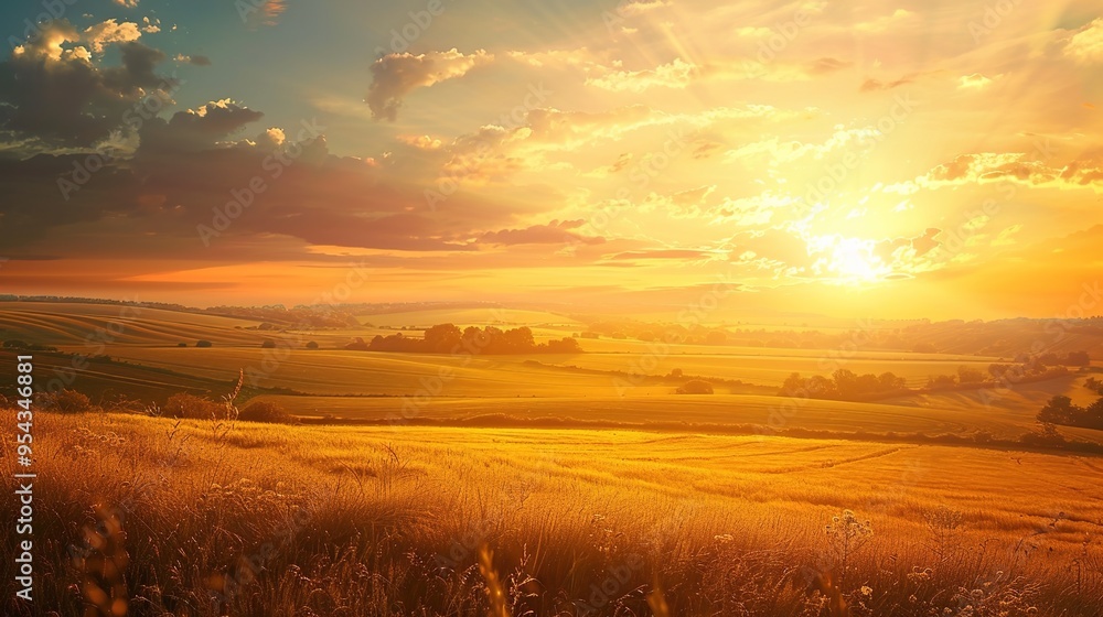 Fototapeta premium golden field wallpaper