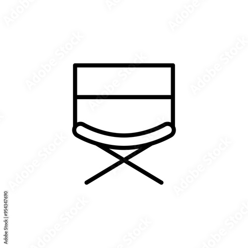 Director chair icon in thin line style vector illustration graphic design