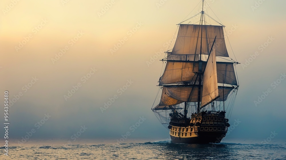 Obraz premium ship sailing wallpaper