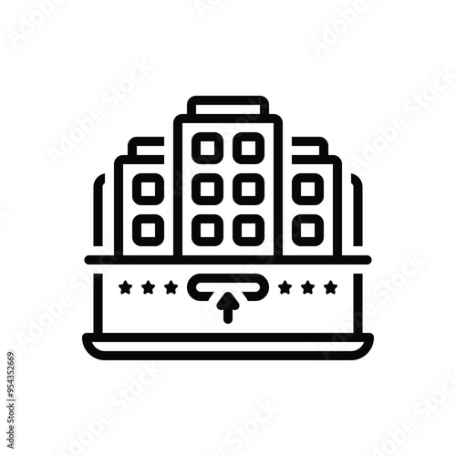 Black line icon for booking