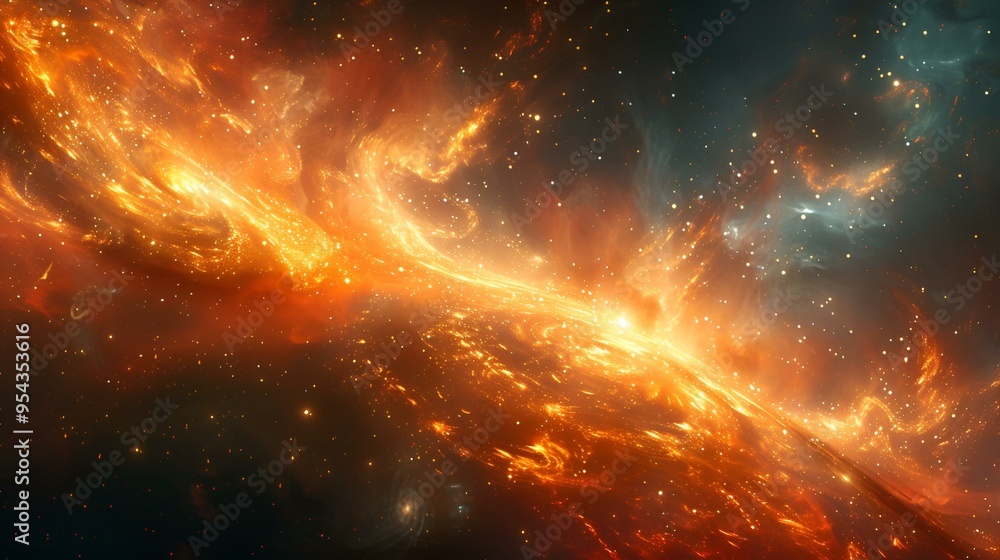 Fototapeta premium a fiery explosion in space.