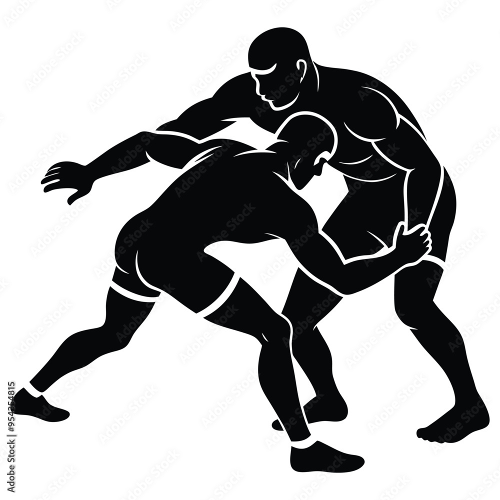 Wrestling Silhouette Vector, Wrestling logo vector template Illustration symbol Wrestling Silhouette Vector, Wrestling logo vector template Illustration symbol
