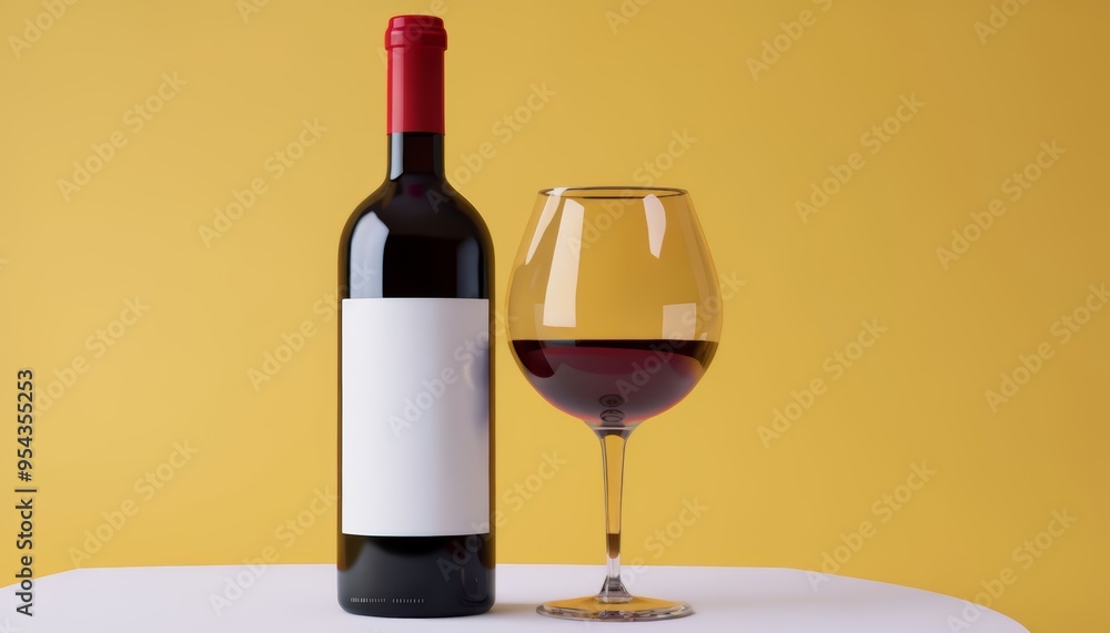 red wine bottle and glass