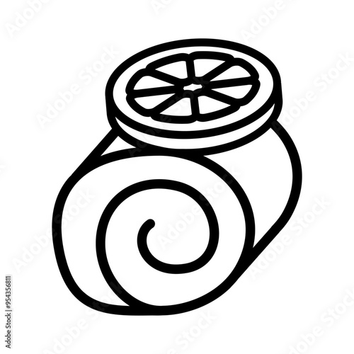 Sponge cake roll icon in thin line style vector illustration graphic design