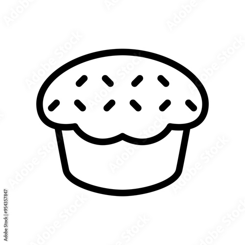 Cupcake icon in thin line style vector illustration graphic design