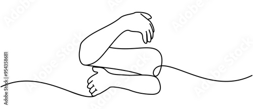 hand hug line art.eps