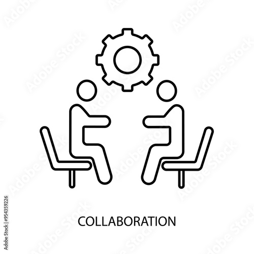 collaboration concept line icon. Simple element illustration. collaboration concept outline symbol design.