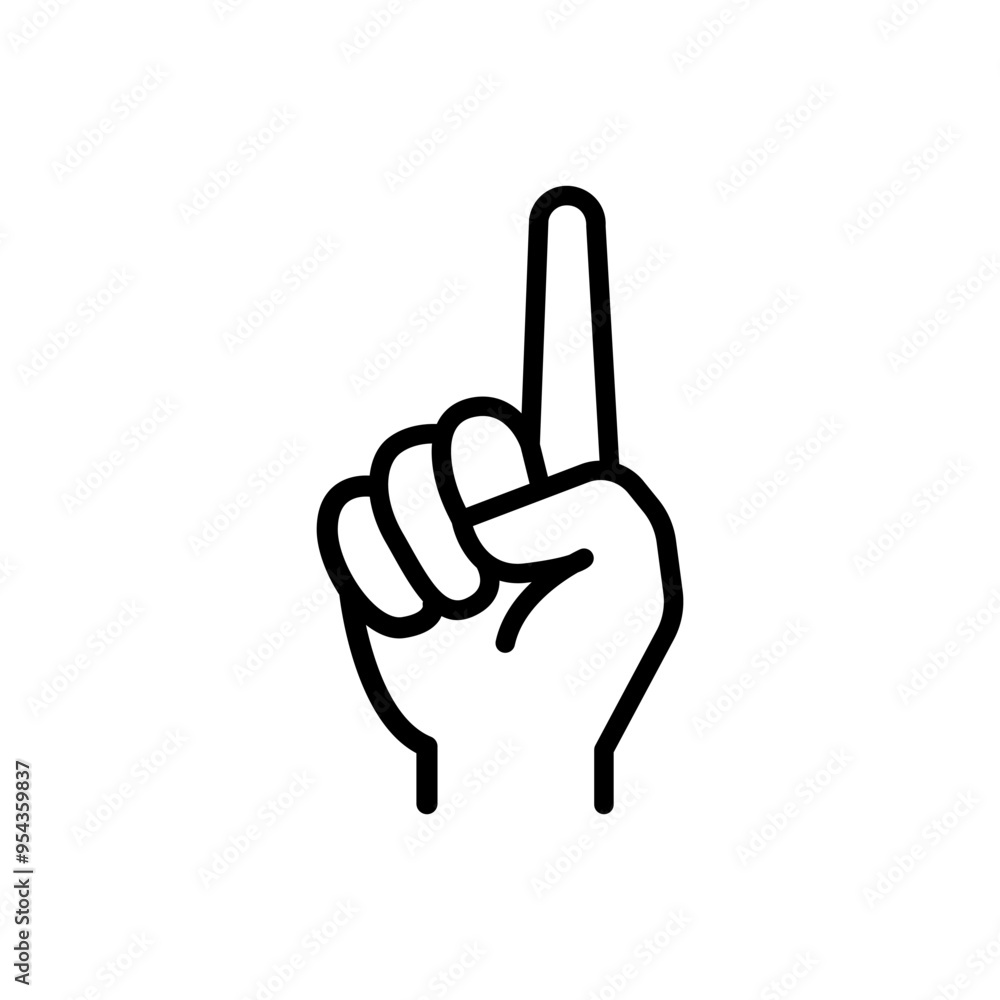 Hand icon in thin line style vector illustration graphic design Hand icon in thin line style vector illustration graphic design