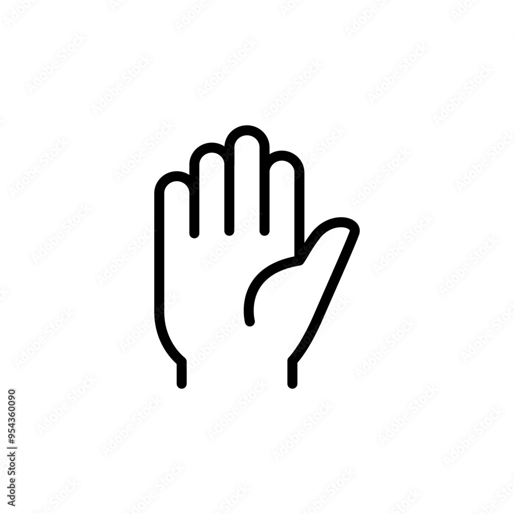 Hand icon in thin line style vector illustration graphic design Hand icon in thin line style vector illustration graphic design