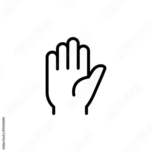 Hand icon in thin line style vector illustration graphic design